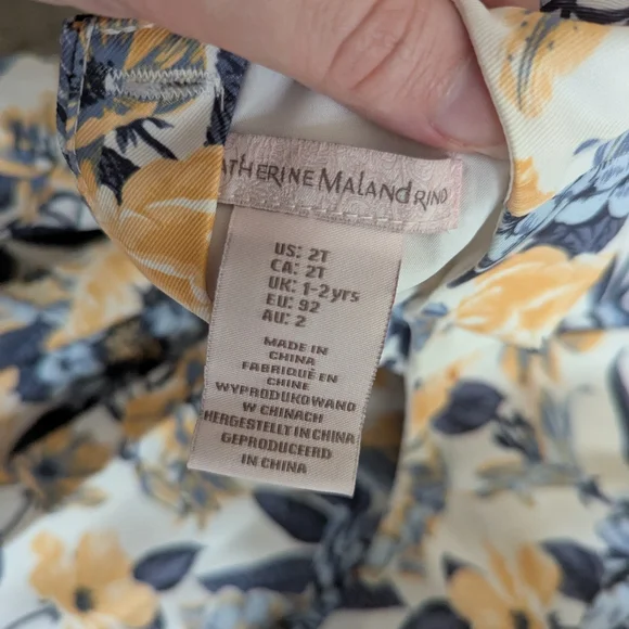 Floral Kids Dress in Blue and Yellow - Picture 2 of 4